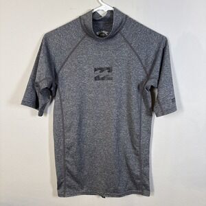 Billabong Rash Guard Surf Shirt Mens Grey Black Aloha Hawaii UV50+ Swim